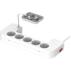LISTWA ANTYPRZEPIĘCIOWA Z ZABEZPIECZENIEM Energizer 5x SCHUKO 2x USB-A 1x USB-C 2500W 10A KABEL 2M MAGNETIC
