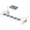 LISTWA ANTYPRZEPIĘCIOWA Z ZABEZPIECZENIEM Energizer 5x SCHUKO 2x USB-A 1x USB-C 2500W 10A KABEL 2M MAGNETIC