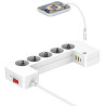 LISTWA ANTYPRZEPIĘCIOWA Z ZABEZPIECZENIEM Energizer 5x SCHUKO 2x USB-A 1x USB-C 2500W 10A KABEL 2M MAGNETIC