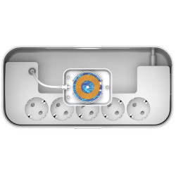LISTWA ANTYPRZEPIĘCIOWA Z ZABEZPIECZENIEM Energizer 5x SCHUKO 2x USB-A 1x USB-C 2500W 10A KABEL 2M MAGNETIC