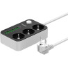 LISTWA ZASILAJĄCA Z WYŁĄCZNIKIEM Energizer 3x SCHUKO 6x USB-A 2500W 10A KABEL 2M