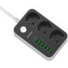 LISTWA ZASILAJĄCA Z WYŁĄCZNIKIEM Energizer 3x SCHUKO 6x USB-A 2500W 10A KABEL 2M