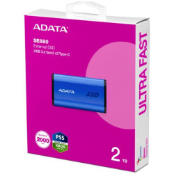 Adata Dysk zewnętrzny SSD SE880 2TB USB3.2A/C Gen2x2 Niebieski