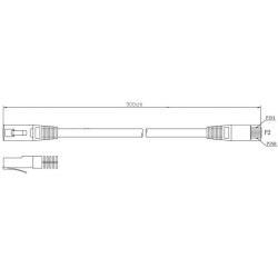 Kabel Patchcord Cat.5e UTP 3m szary