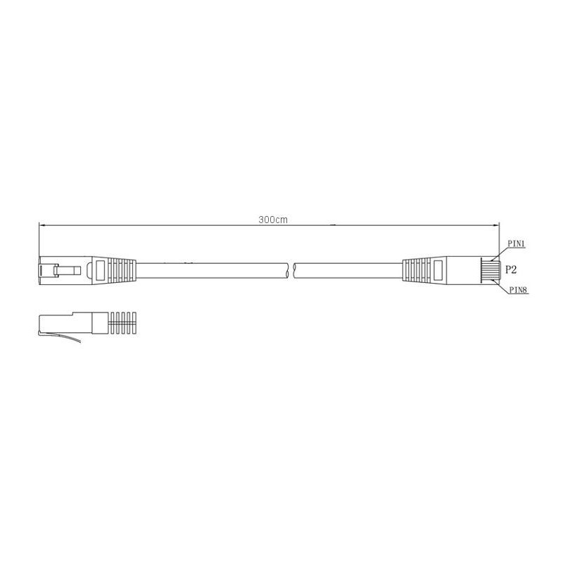 Kabel Patchcord Cat.5e UTP 3m szary