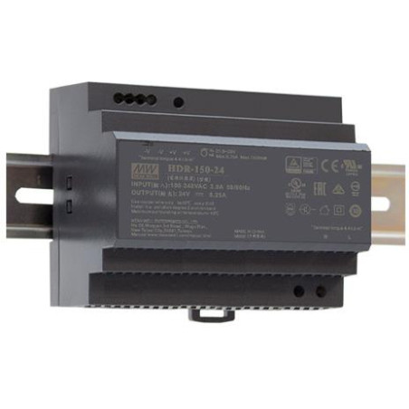 ZASILACZ IMPULSOWY NA SZYNĘ DIN MEAN WELL HDR-150-12 12V/150W/11.3A