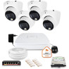 Zestaw monitoringu IP Dahua 4 kamery kopułkowe 6Mpx Dysk 1TB