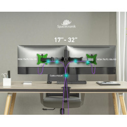 Uchwyt biurkowy przegubowy na 2 monitory Spacetronik SPA-120