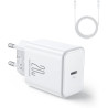Ładowarka sieciowa Joyroom JR-TCF06 20W PD 3.0 QC 3.0 1x USB-C biała + kabel