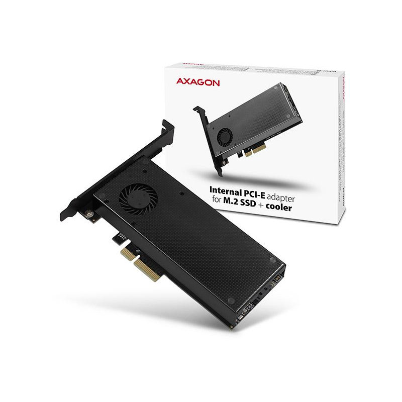 Adapter Axagon PCEM2-DC PCI-E x4 na M.2 NVMe z chłodzeniem