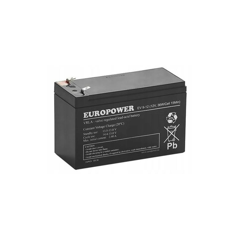 Akumulator AGM EUROPOWER serii EV 12V 8Ah/C10 (Żywotność 6-9 lat) T1