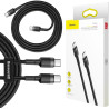 KABEL USB-C / USB-C Baseus Cafule CATKLF-HG1 200cm 60W 3A PD 2.0 QC 3.0 CZARNO-SZARY W OPLOCIE