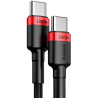 KABEL USB-C / USB-C Baseus Cafule CATKLF-AL91 200cm 100W 5A PD 2.0 QC 3.0 CZARNY W OPLOCIE