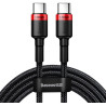 KABEL USB-C / USB-C Baseus Cafule CATKLF-AL91 200cm 100W 5A PD 2.0 QC 3.0 CZARNY W OPLOCIE