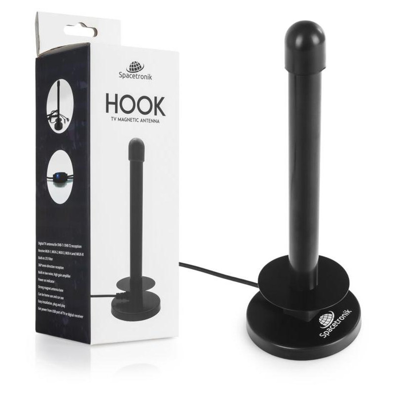 Antena magnetyczna DVB-T2 Spacetronik Hook TV USB 30dB Double Power