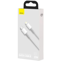 KABEL USB-C / Lightning iPhone Baseus Cafule CATLGD-A02 2m 20W PD Quick Charging BIAŁY W OPLOCIE