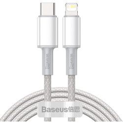 KABEL USB-C / Lightning iPhone Baseus Cafule CATLGD-A02 2m 20W PD Quick Charging BIAŁY W OPLOCIE