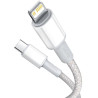 KABEL USB-C / Lightning iPhone Baseus Cafule CATLGD-A02 2m 20W PD Quick Charging BIAŁY W OPLOCIE