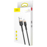 KABEL USB-A / Lightning iPhone Baseus Cafule CALKLF-BV1 100cm Apple 2.4A CZARNO-ZŁOTY W OPLOCIE