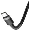 KABEL USB-C / USB-C Baseus Cafule CATKLF-GG1 100cm 60W 3A PD 2.0 QC 3.0 CZARNO-SZARY W OPLOCIE