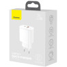 ŁADOWARKA SIECIOWA Baseus Compact Quick Charger CCXJ-B02 20W 1x USB-A 1x USB-C PD 3.0 QC 3.0 BIAŁA