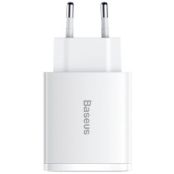 ŁADOWARKA SIECIOWA Baseus Compact Quick Charger CCXJ-E02 30W 2x USB-A 1x USB-C PD 3.0 QC 3.0 BIAŁA