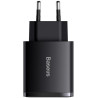 ŁADOWARKA SIECIOWA Baseus Compact Quick Charger CCXJ-E01 30W 2x USB-A 1x USB-C PD 3.0 QC 3.0 CZARNA