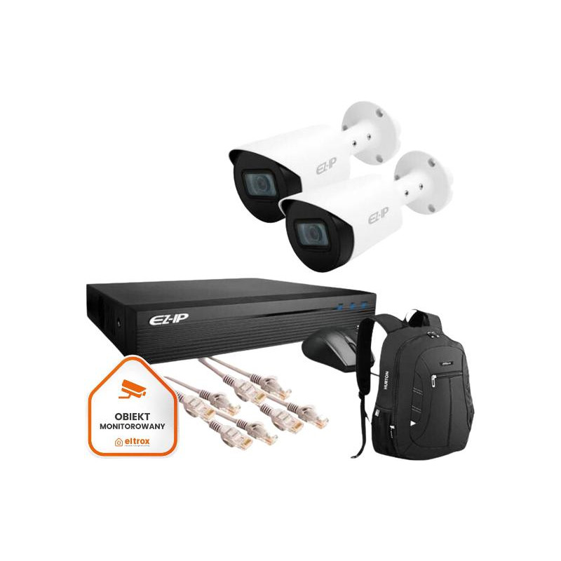 Zestaw monitoringu 2 kamer IP EZ-IP by Dahua niezawodna ochrona 2K