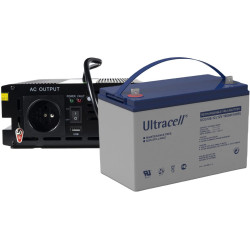 ZESTAW PRZETWORNICA Green Cell 12V/ 230V 300W/600W CZYSTY SINUS + AKUMULATOR AGM ULTRACELL 12V 100Ah