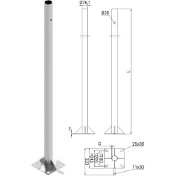Słup ATS SKAMP2/3 pod montaż kamer CCTV
