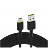 KABEL USB-A / USB-C Green Cell RAY 200cm ZIELONY LED QUICK CHARGE 3.0 KABGC13