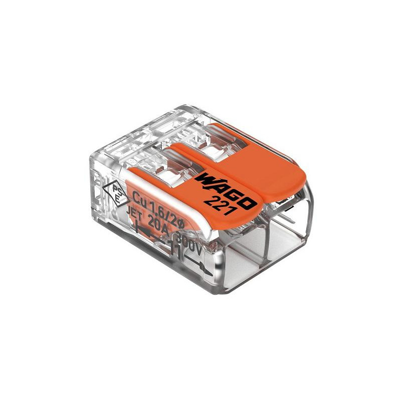 Szybkozłączka uniwersalna LINKA/DRUT 2x 0,2-4mm2 WAGO 221-412 (Paczka 100szt.)