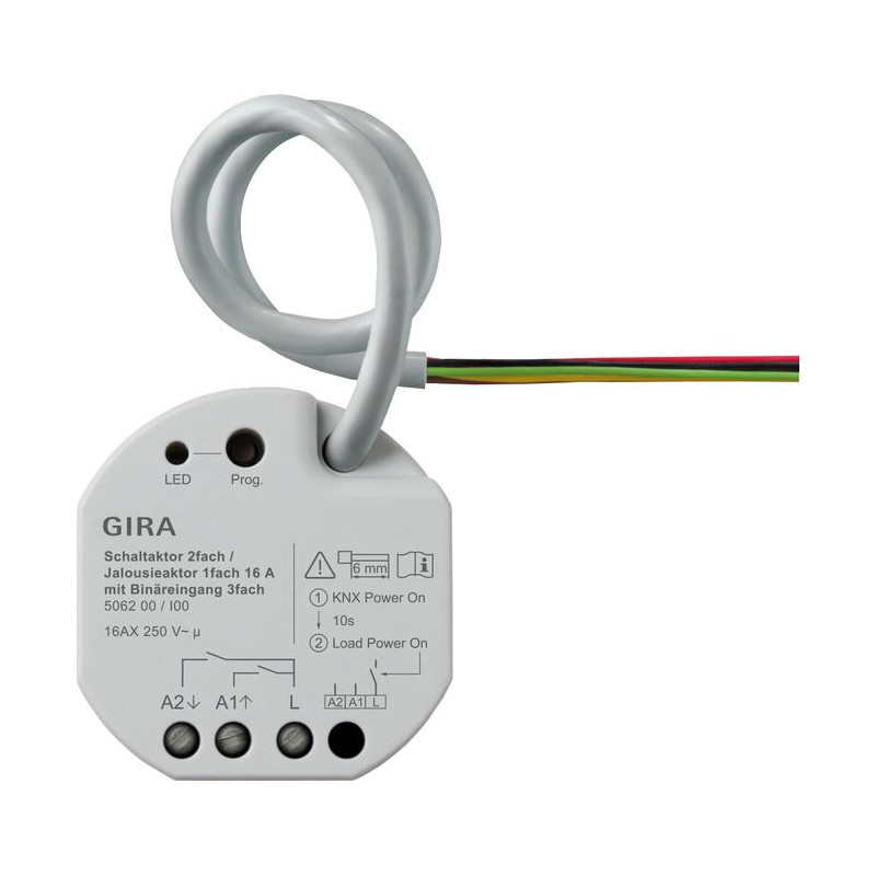 GIRA aktor przekaźnikowy/żaluzjowy 2x/1x 16 A PT KNX ONE 506200