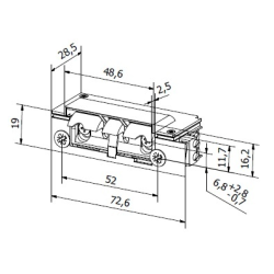Elektrozaczep HARTTE XS12U-C seria XS (R5) 12V standard z wyślizgiem