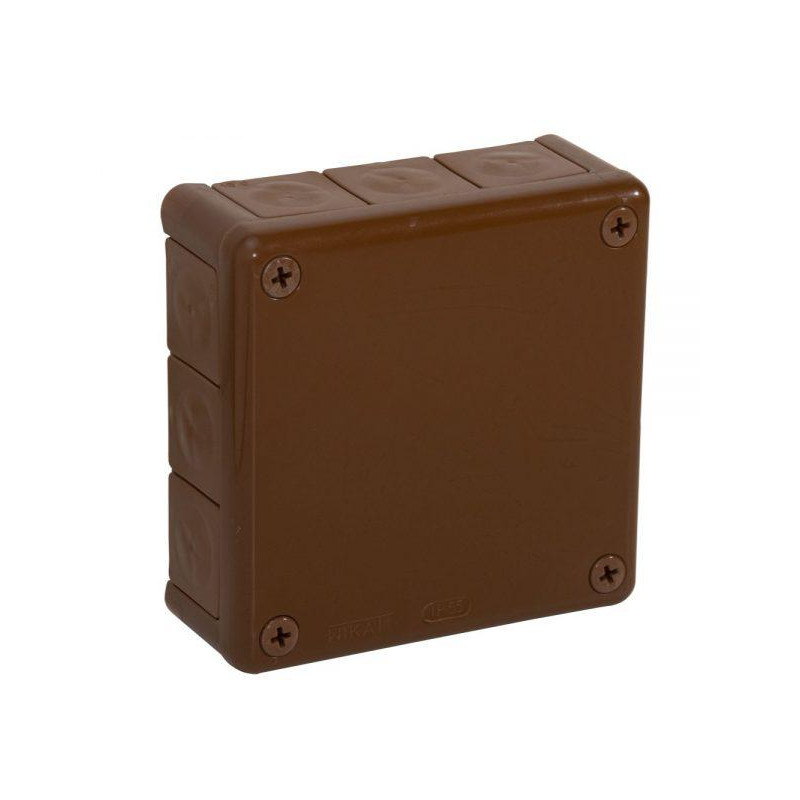 Puszka natynkowa pusta 12 wlotów VIPLAST VP-51 BRĄZOWA IP55 118x118x46mm 051-02