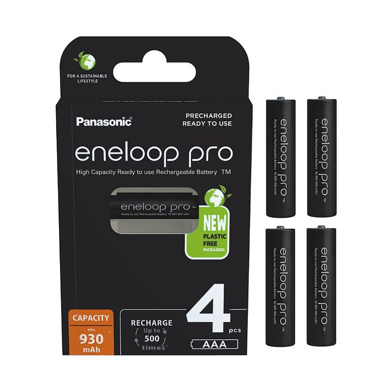 Akumulatorki R03 / AAA Panasonic Eneloop PRO 930mAh Ni-MH BK-4HCDE/4BE (blister 4 szt.)