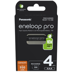 Akumulatorki R03 / AAA Panasonic Eneloop PRO 930mAh Ni-MH BK-4HCDE/4BE (blister 4 szt.)