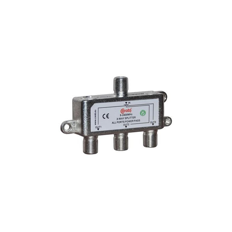 ROZGAŁĘŹNIK-SPLITER 5-2400 Mhz CORAB 3 DROŻNY Z PRZEJŚCIEM NAPIĘCIA