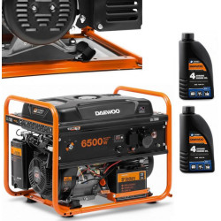 ZESTAW AGREGAT PRĄDOTWÓRCZY DAEWOO GDA 7500E 6.5kW + 2x GENERATOR OIL SAE 10W-30 DWO 600