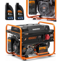 ZESTAW AGREGAT PRĄDOTWÓRCZY DAEWOO GDA 7500E-3 6.5kW + 2x GENERATOR OIL SAE 10W-30 DWO 600