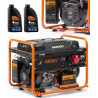 ZESTAW AGREGAT PRĄDOTWÓRCZY DAEWOO GDA 7500E-3 6.5kW + 2x GENERATOR OIL SAE 10W-30 DWO 600