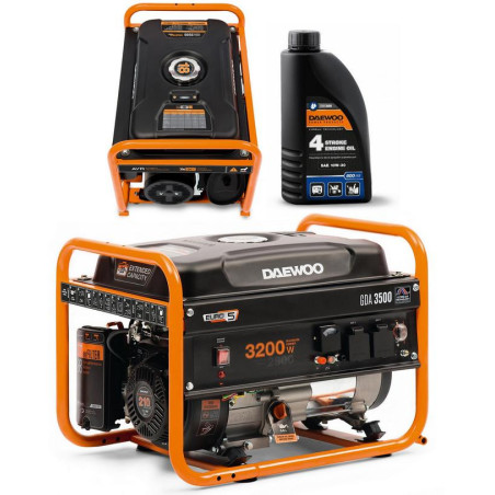 ZESTAW AGREGAT PRĄDOTWÓRCZY DAEWOO GDA 3500 3.2kW + GENERATOR OIL SAE 10W-30 DWO 600