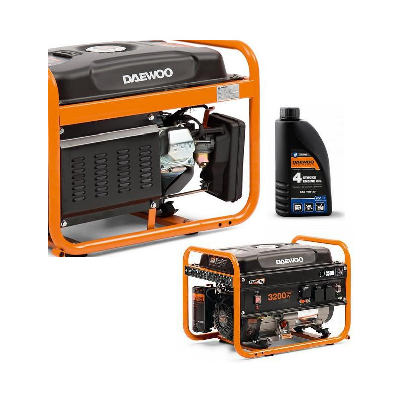 ZESTAW AGREGAT PRĄDOTWÓRCZY DAEWOO GDA 3500E 3.2kW + GENERATOR OIL SAE 10W-30 DWO 600