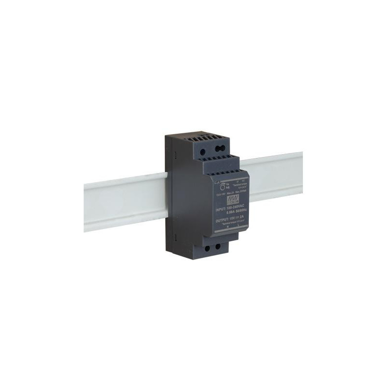 ZASILACZ IMPULSOWY NA SZYNĘ DIN MEAN WELL HDR-30-24 24V/30W/1.5A