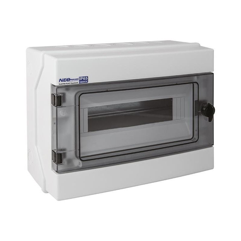 Rozdzielnica hermetyczna modułowa (500V AC, 1000V DC) 1x12 natynkowa (N+PE) IP65 RH-12