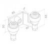 Uchwyt PSG 60.023 60mm górny do bram przesuwnych (2 rolki)