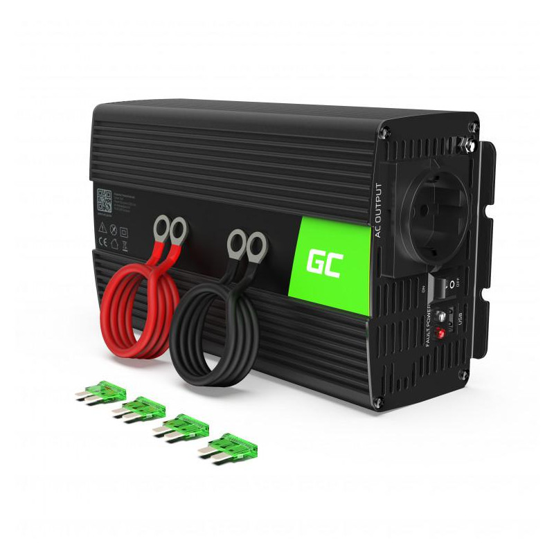 PRZETWORNICA NAPIĘCIA INWERTER Green Cell 12V / 230V 1500W/3000W MODYFIKOWANA SINUSOIDA INV25