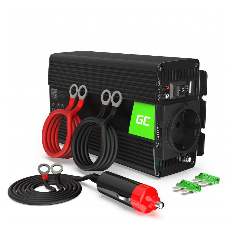 PRZETWORNICA NAPIĘCIA INWERTER Green Cell 12V / 230V 300W/600W CZYSTA SINUSOIDA INV05DE