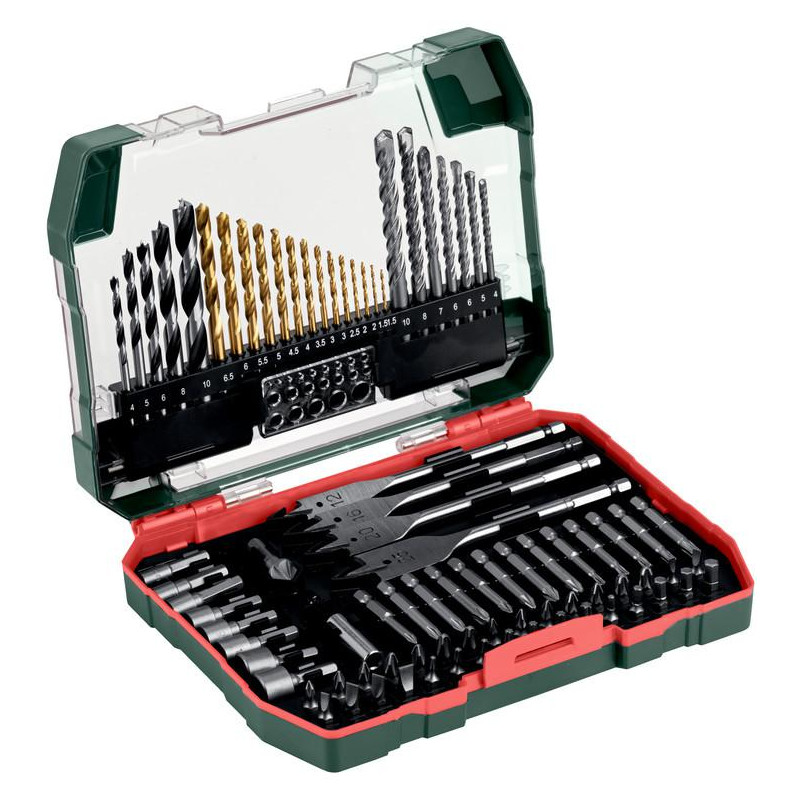 Metabo zestaw osprzętu 86 elementów, wiertła, bity