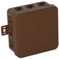 Puszka natynkowa pusta 12 wlotów VIPLAST V7 klik BRĄZOWA IP54 100x100x41mm 037-02